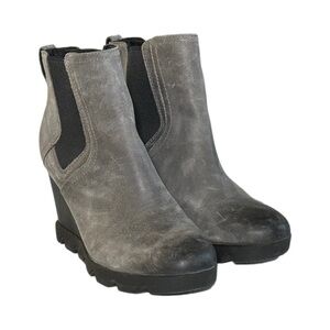 Sorel Joan Uptown Chelsea Women's Waterproof Leather Ankle Boots Quarry Size 9